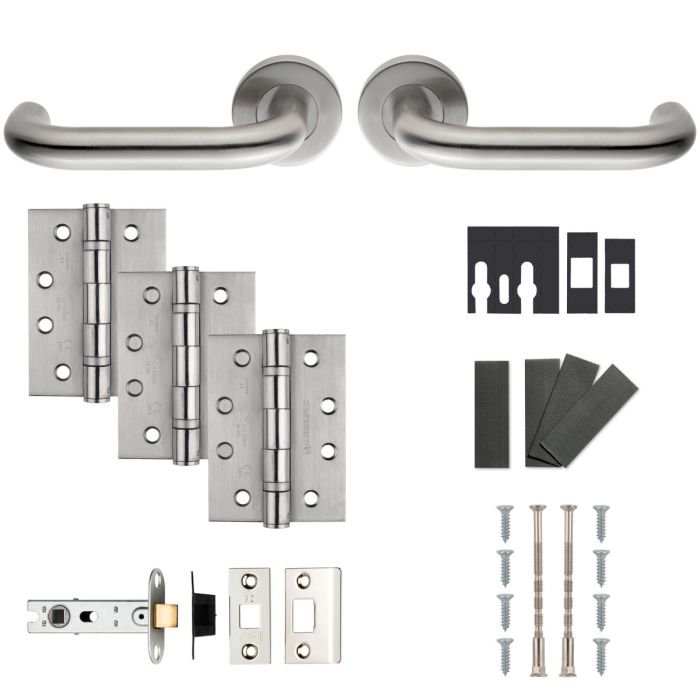 Eurospec - Nera Safety Door Handle Fire Door Pack - Satin Stainless Steel