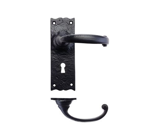 Foxcote Foundries Traditional Door Handle on Backplate - Pair
