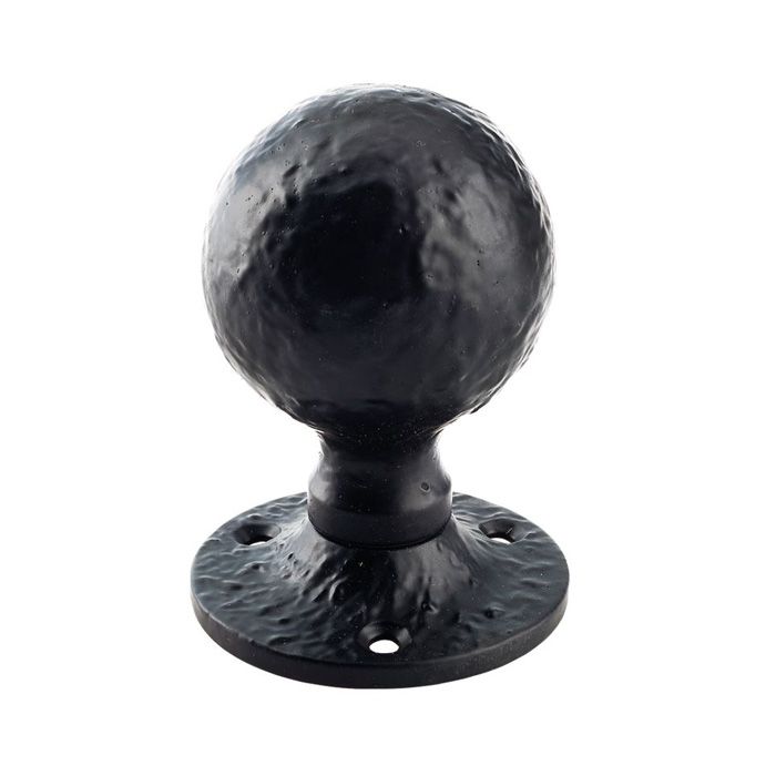 Foxcote Foundries - Unsprung Ball Mortice Door Knob - Black Antique - Pair