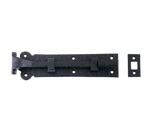 Foxcote Foundries - Cranked Plain Door Bolt - Black Antique - 200mm