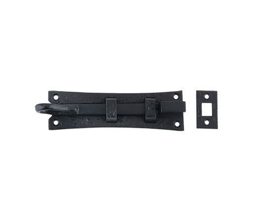 Foxcote Foundries - Cranked Curlytail Door Bolt - Black Antique - 150mm