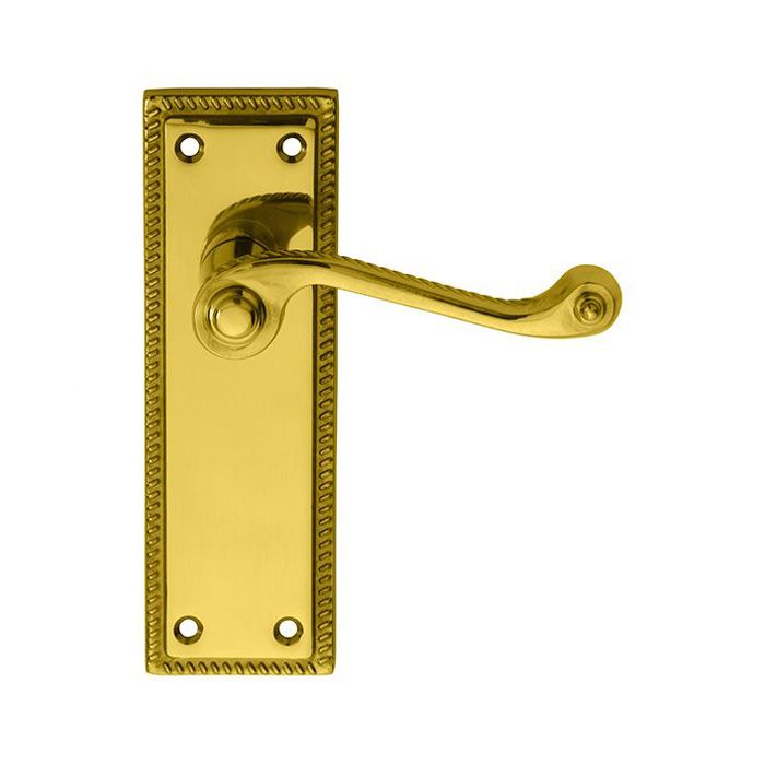 Carlisle Brass Georgian Door Handle on Backplate - Pair