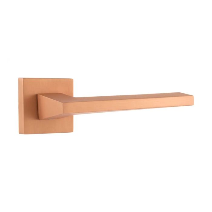 Atlantic Hardware - Forme Lorena Door Handle on Square Rose - Urban Satin Copper - Pair