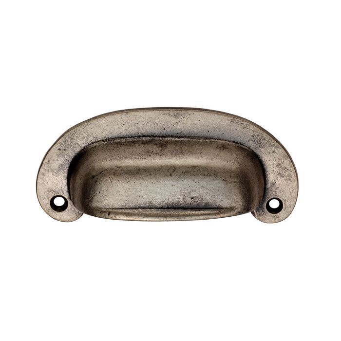 Carlisle Brass - Fingertip Design Oval Plate Cup Handle - Pewter Effect