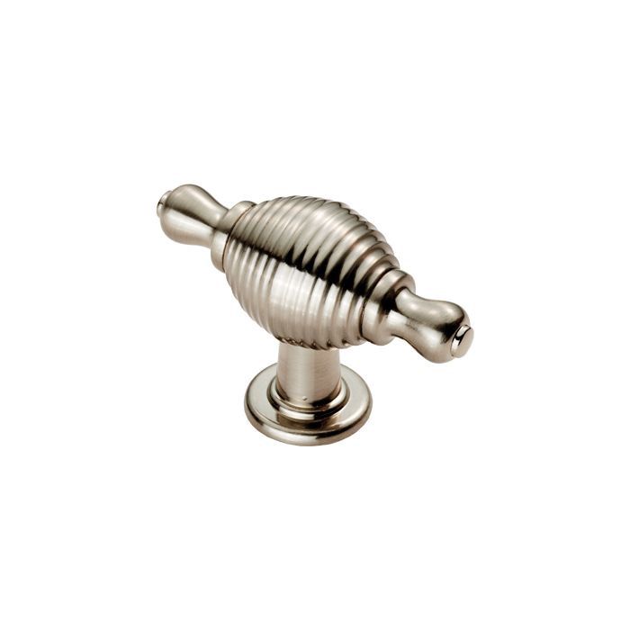 Carlisle Brass - Fingertip Design Reeded Knob With Finial Ears - Satin Nickel