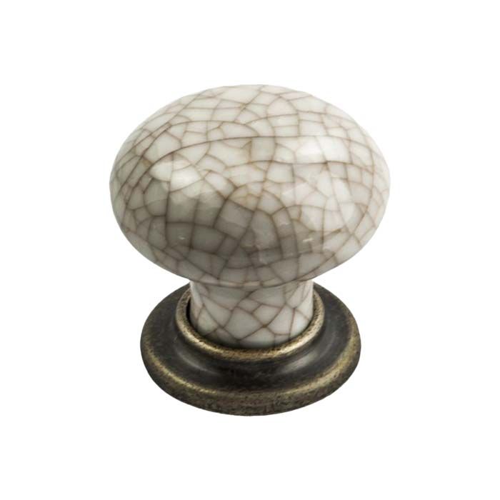 Carlisle Brass Fingertip Design Porcelain Mushroom Pattern Knob 