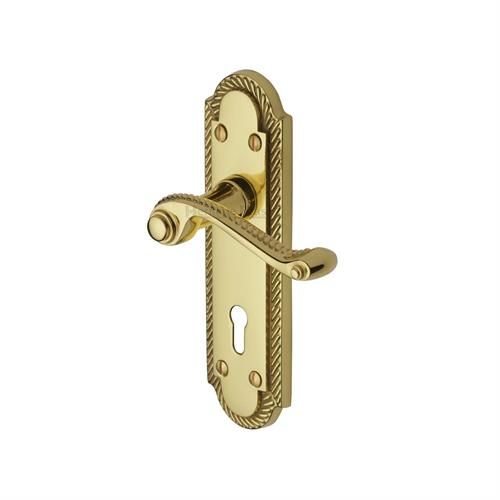 M.Marcus Heritage Brass Gainsborough Door Handle on Backplate - Pair