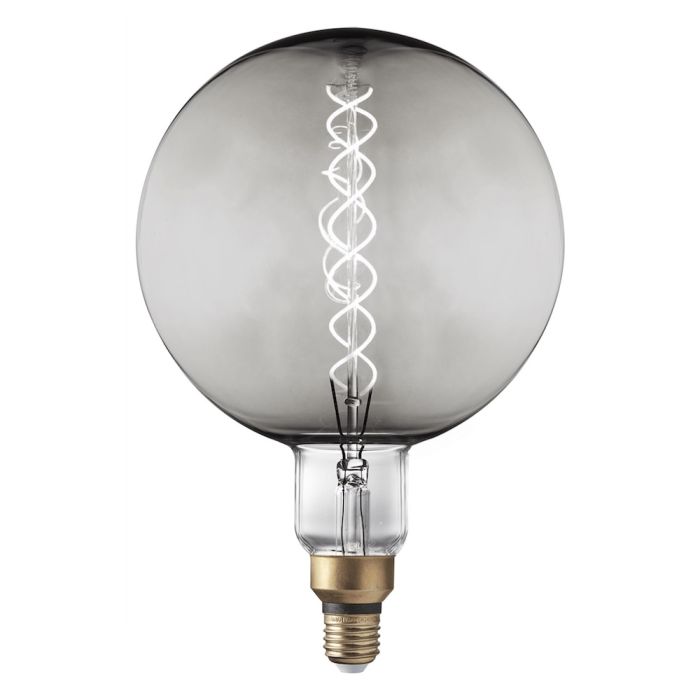 Industville - Vintage Giant LED Edison Bulb Old Filament Lamp - 8W E27 Spiral Globe G200 - Smoke Grey