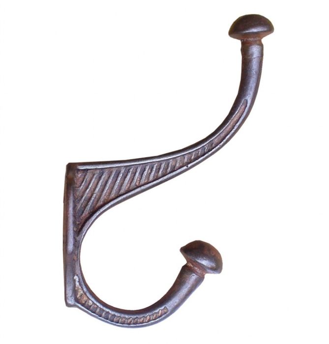 Cottingham - Lined Hat & Coat Hook - Antique Iron