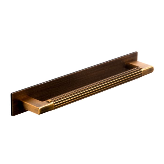 Second Nature Arden Reeded Cupboard Handle on Backplate