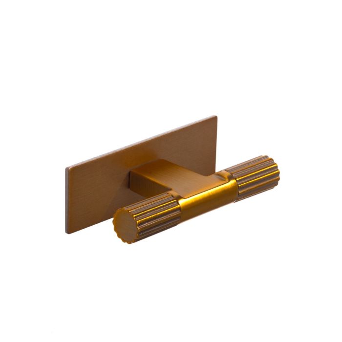 Second Nature Arden Reeded T-bar Cupboard Knob on Backplate