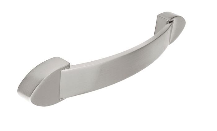 Second Nature - Marrick Pointed Bow Handle - Stainless Steel Effect - Centres 128mm