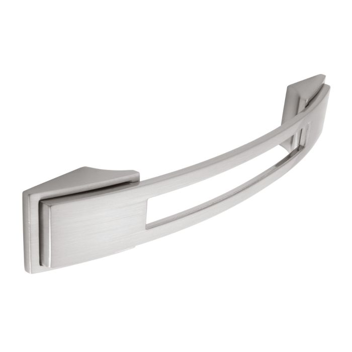 Second Nature - Bowes Square Cupboard Handle - Stainless Steel Effect - Centres 128mm