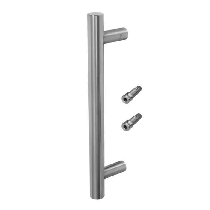Blu Performance - Inline Round T-Bar Door Pull Handle for Aluminium Sliding Doors - 316 Satin Stainless Steel