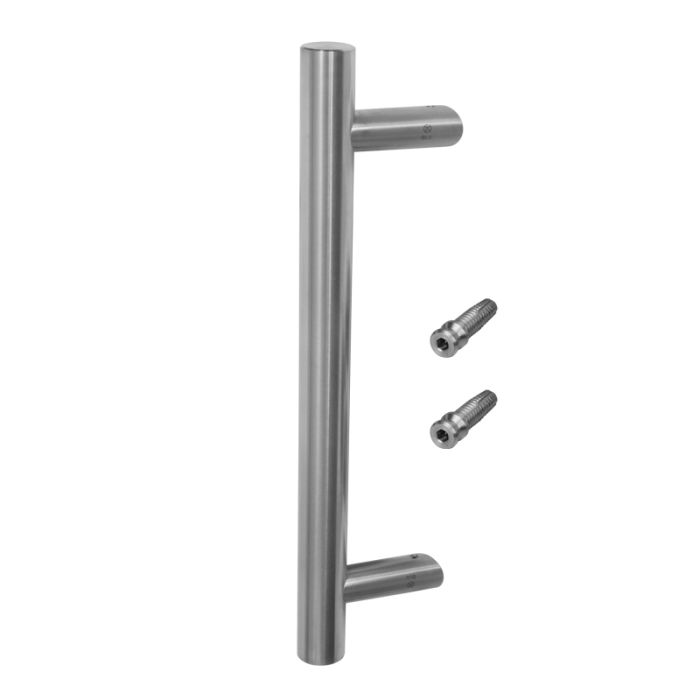 Blu Performance - Secret Fix Offset Round T-Bar Door Pull Handle for Aluminium Sliding Doors - 316 Satin Stainless Steel