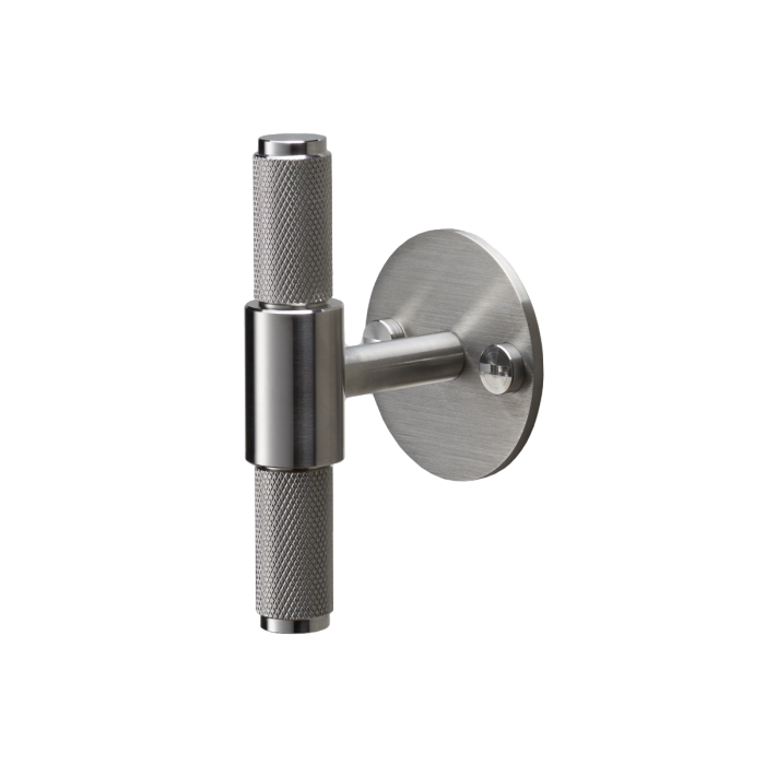 Buster and Punch Cross T-bar Cupboard Knob on Backplate
