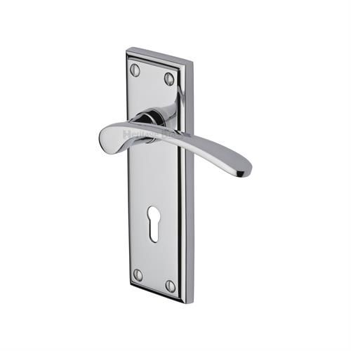M.Marcus Heritage Brass Hilton Door Handle on Backplate - Pair
