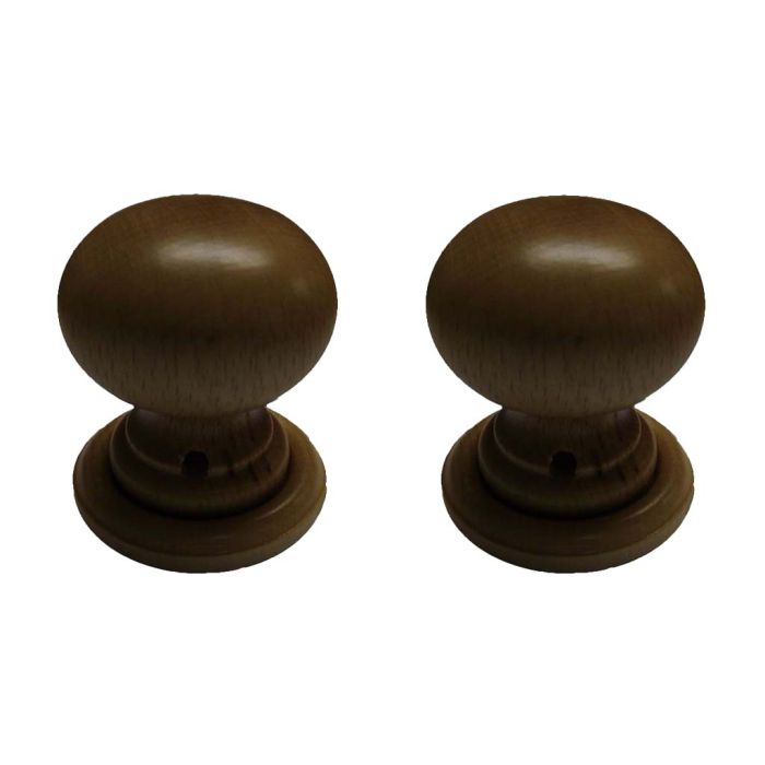 Chatsworth - Edwardian Beech Mortice Door Knob - Walnut - Pair