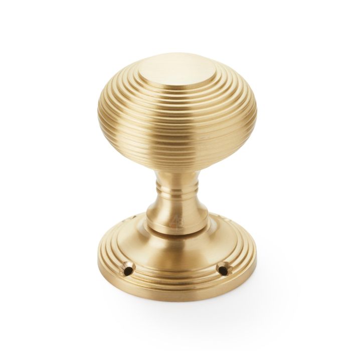 Solid Brass Beehive Mortice Door Knob - Pair
