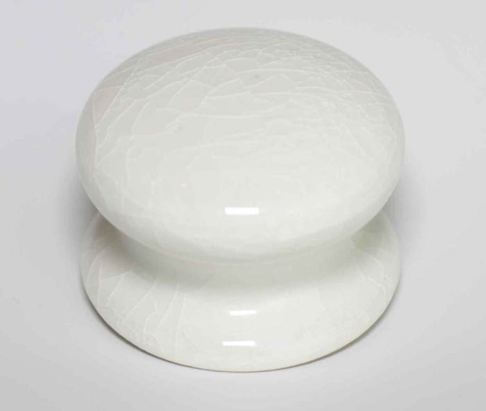 Chatsworth Porcelain White Crackle Cupboard Knob