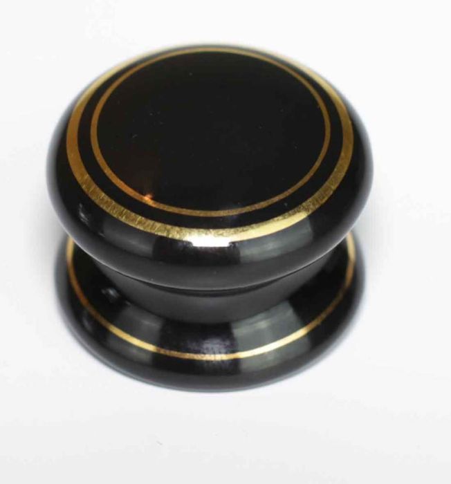 Chatsworth Porcelain Black Goldline Cupboard Knob
