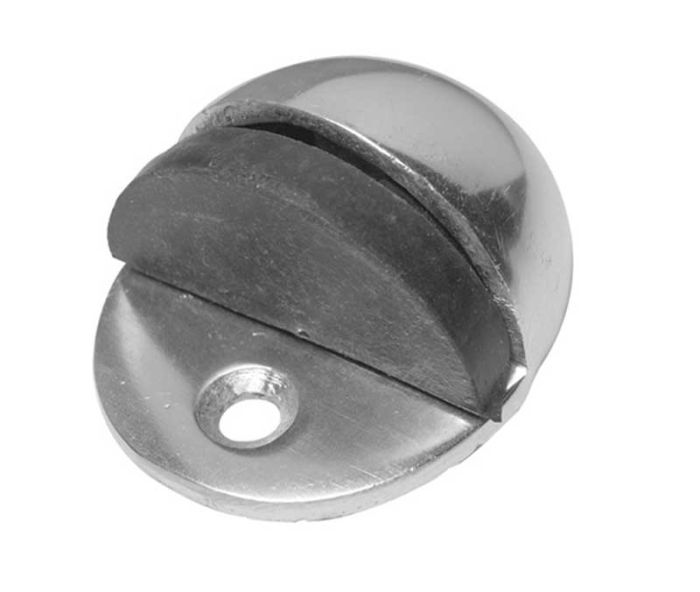 Frelan - Floor Mounted Oval Door Stop - Satin Aluminium 
