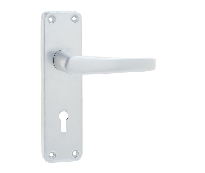 Frelan Contract Aluminium Door Handle on Backplate - Pair