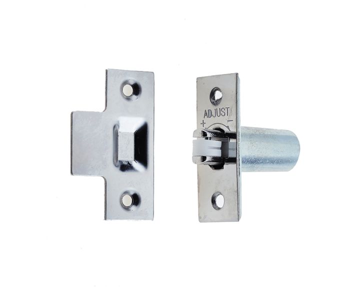 Frelan - Jedo Adjustable Rollerbolt Catches with Nylon Roller - Polished Chrome