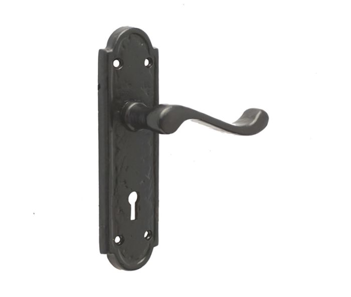 Frelan Antique Turnberry Door Handle on Backplate - Pair