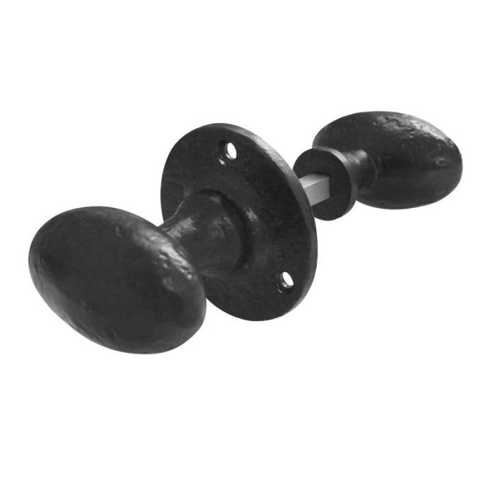 Frelan - Oval Rim Knob - Black Antique - Pair