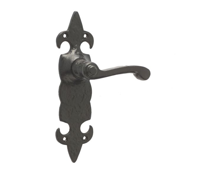 Frelan Fleur De Lys Suite Door Handle on Backplate - Pair