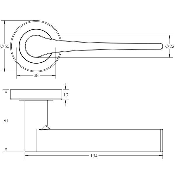Frelan Complete Gio Door Handle Pack - Bathroom - Turn & Release
