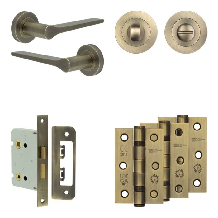 Frelan Complete Gio Door Handle Pack - Bathroom - Turn & Release