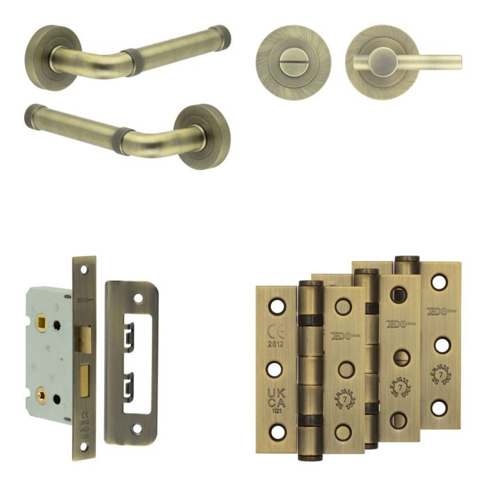 Frelan Complete Midtown Door Handle Pack - Bathroom - Thumbturn & Release