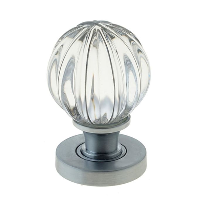 Frelan Glass Pumpkin Mortice Door Knob - Pair