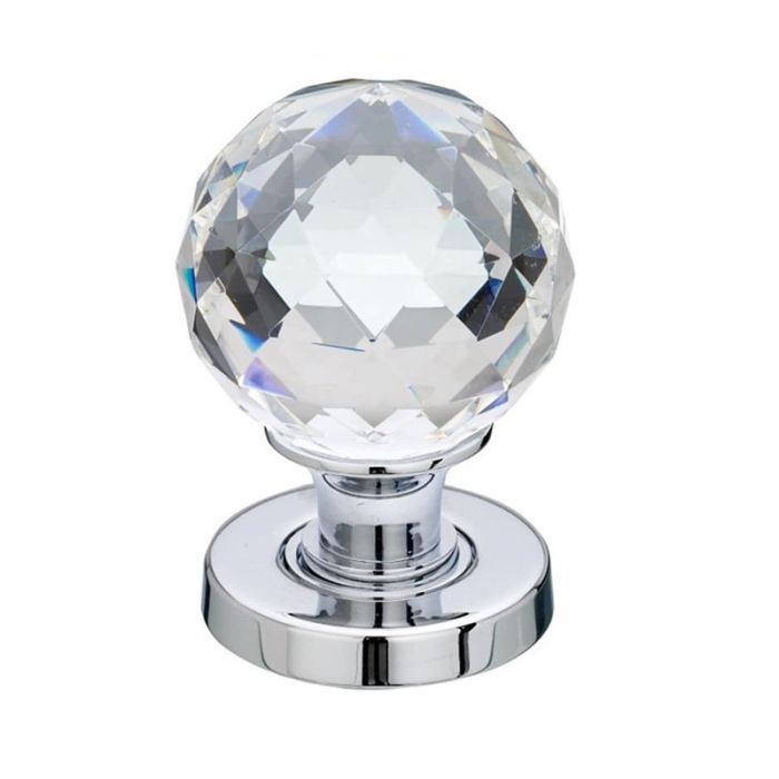 Frelan Glass Faceted Mortice Door Knob - Pair