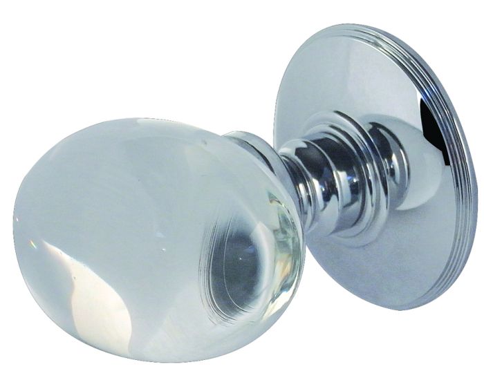 Frelan Oval Glass Mortice Door Knob - Pair