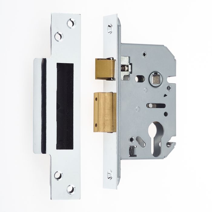 Frelan - Jedo Euro Profile Sashlock - Satin Chrome - 76mm