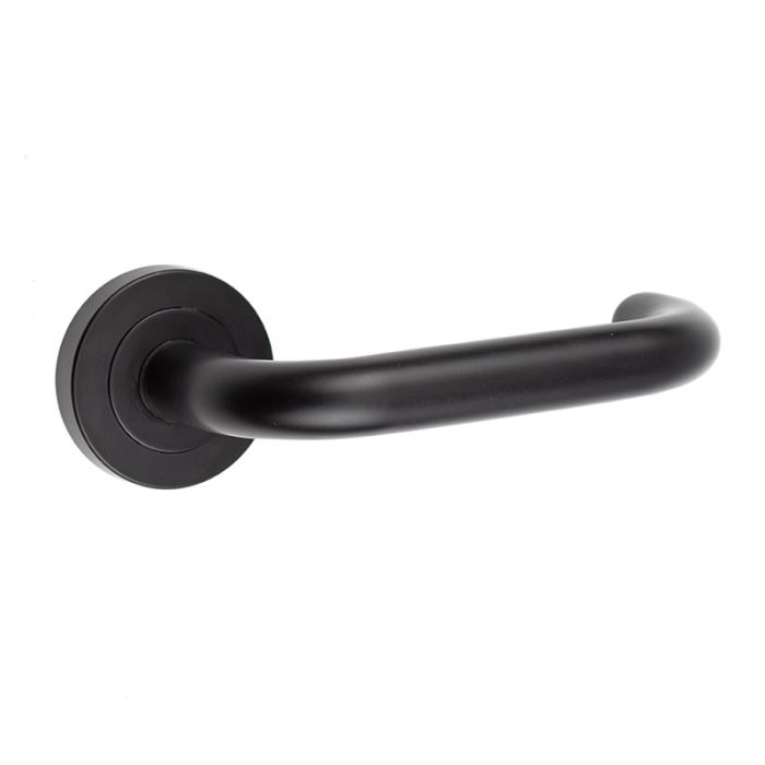 Frelan - Nero Orbit Lever on Rose - Matt Black - Pair