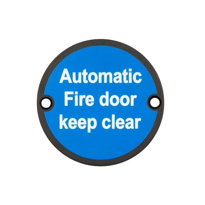 Frelan 'Automatic Fire Door Keep Clear' Door Sign