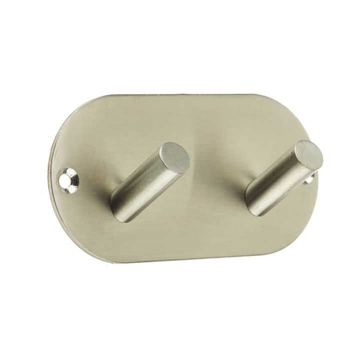 Frelan Double Robe Hook on Oval Backplate