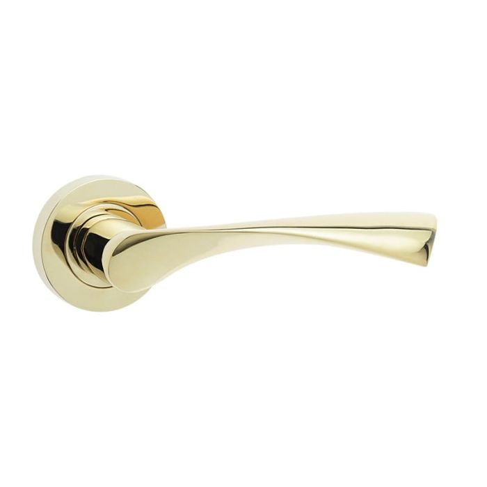 Frelan Twirl Door Handle on Rose - Pair