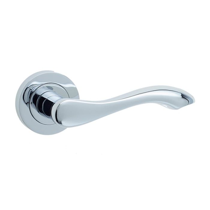 Frelan Gamma Door Handle on Rose - Pair