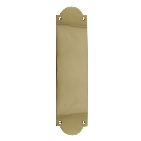 Frelan - Raised Shaped Finger Plate - Polished Brass