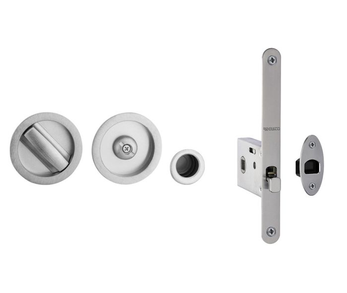 Frelan - Jedo Circular Furniture Bathroom Lock - Satin Chrome