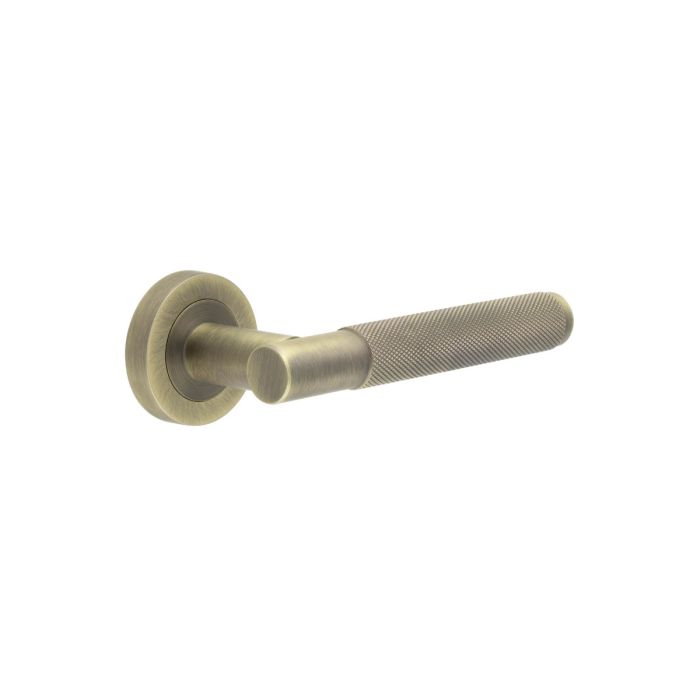 Frelan Aluminium Jedo Kontrax Bari Knurled Door Handle on Rose - Pair