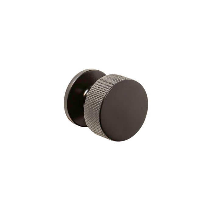 Second Nature Knurled Cupboard Knob with Fixed Backplate