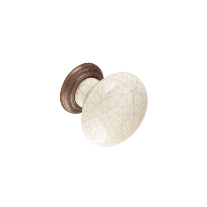 Second Nature - Milner Porcelain Cupboard Knob - Ivory Crackle