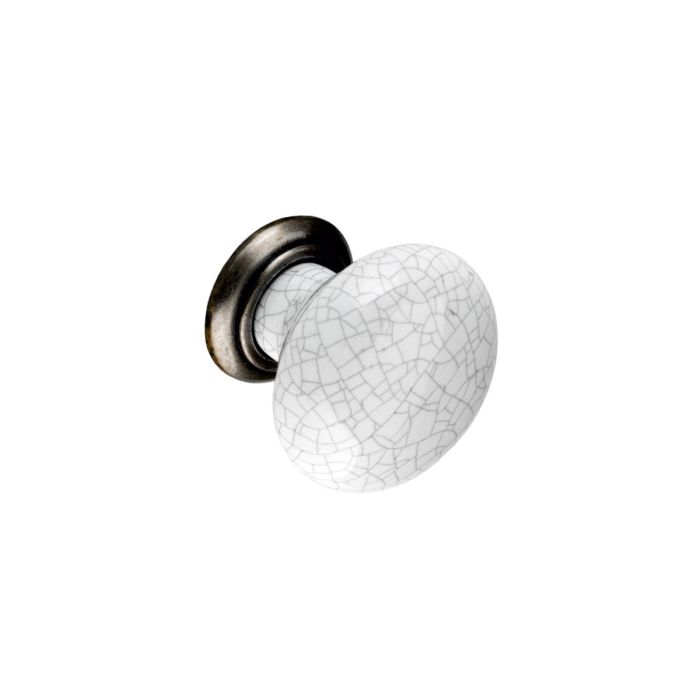 Second Nature - Holmes Cupboard Knob - Grey Crackle - 35mm