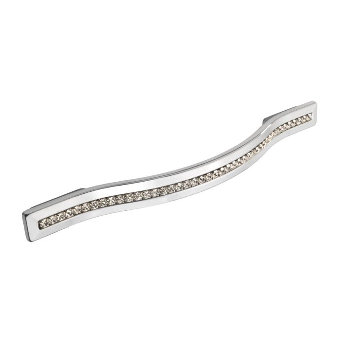Second Nature - Crystal Bow Cupboard Handle - Polished Chrome - Centres 160mm